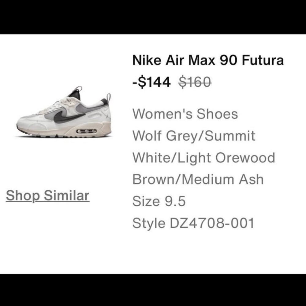 Nike Gray and White Sneakers Air Max 90 Futura